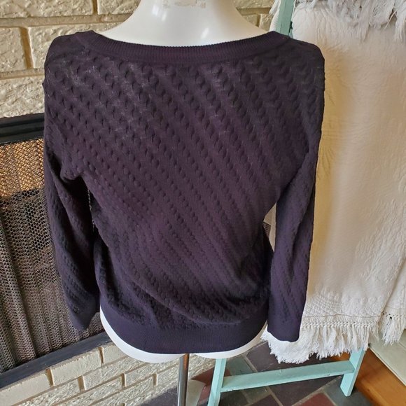 Margaret O'Leary black Textured Knit Cotton Sweater S - Picture 5 of 7